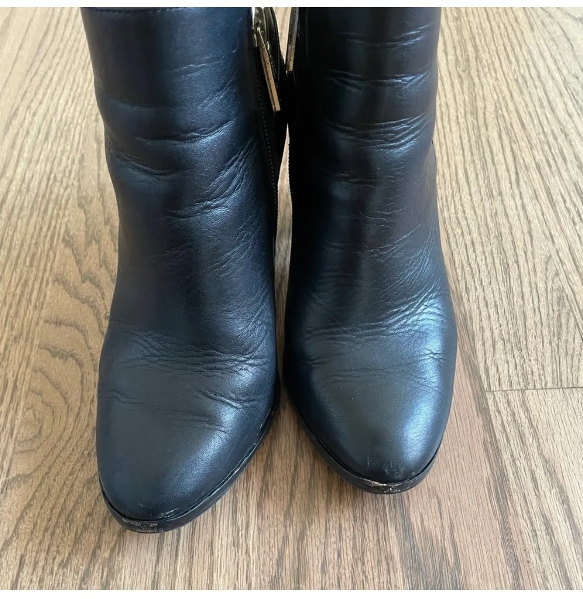 Vasca Black Leather Booties - Image 7