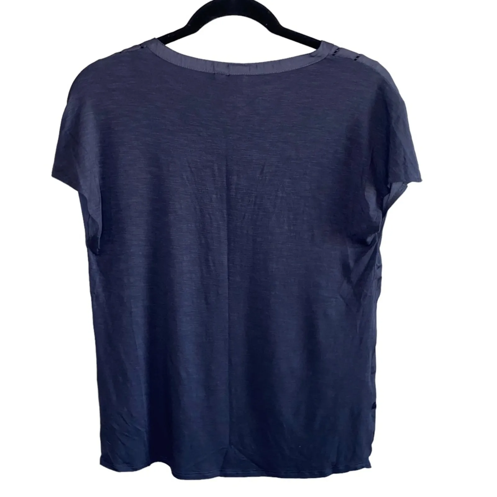 Dolan Blue Blouse XS Cap Sleeve V - Image 2