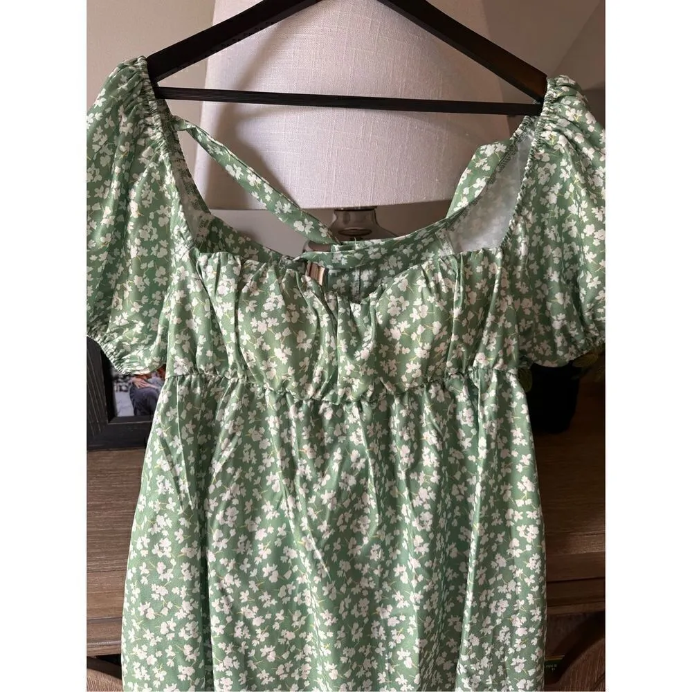 C59 Princess Polly NWT Let's Dance Mini Dress Green Floral Size 12 - Image 7