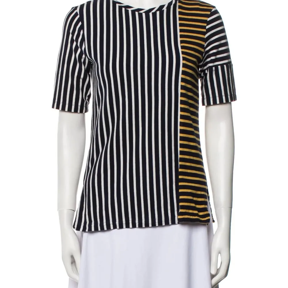 Fine Cotton Striped Black and Yellow T-Shirt - Image 3