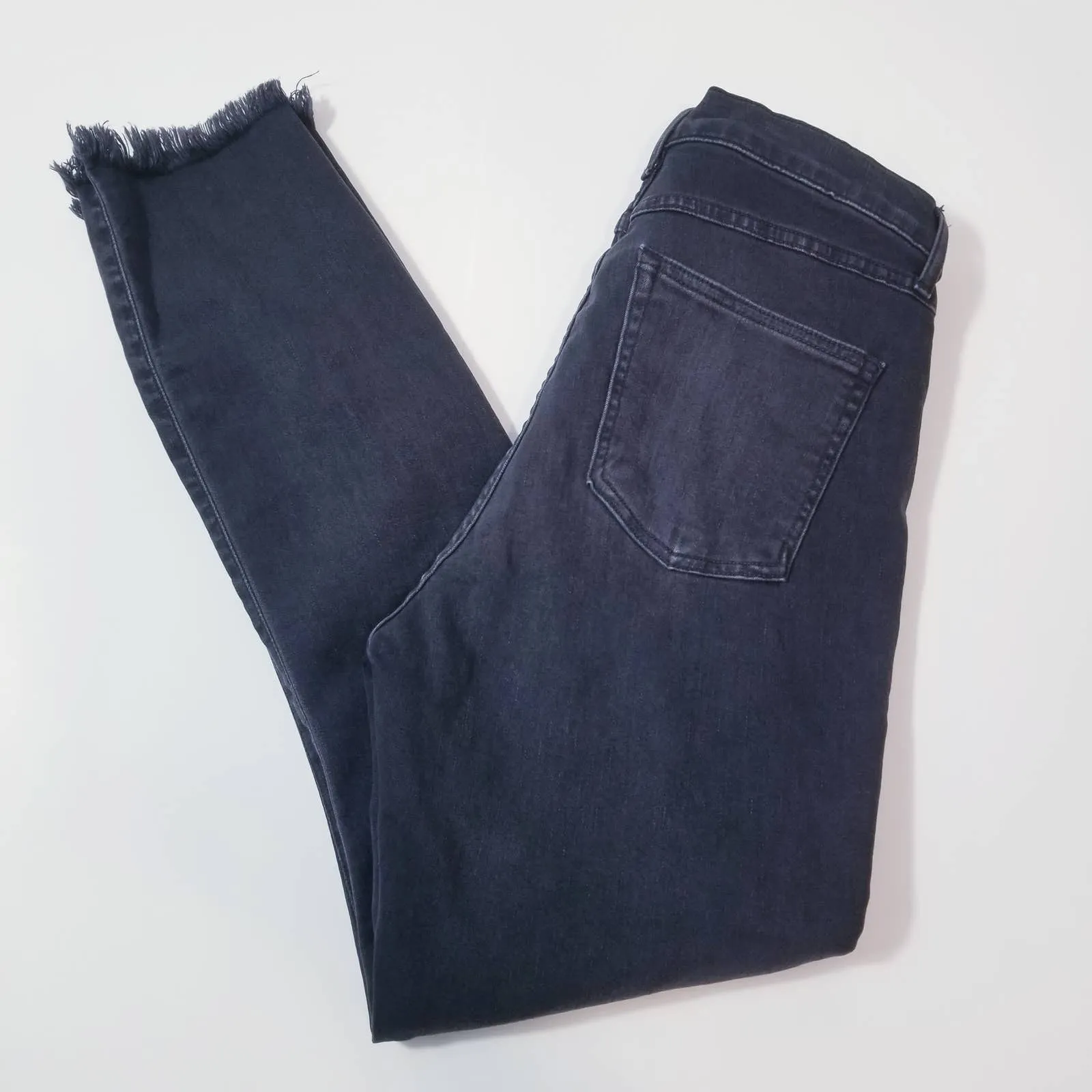 3x1 NYC Skinny Jeans Black High Rise Frayed Hem Denim - Image 2