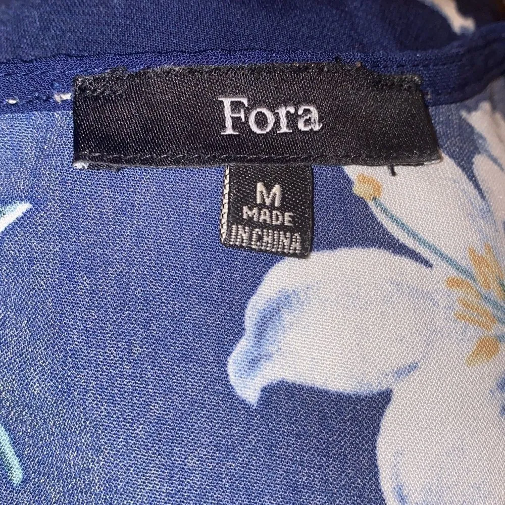 ✨ Fora blue floral long sleeve sz medium romper✨ Blue - Image 4