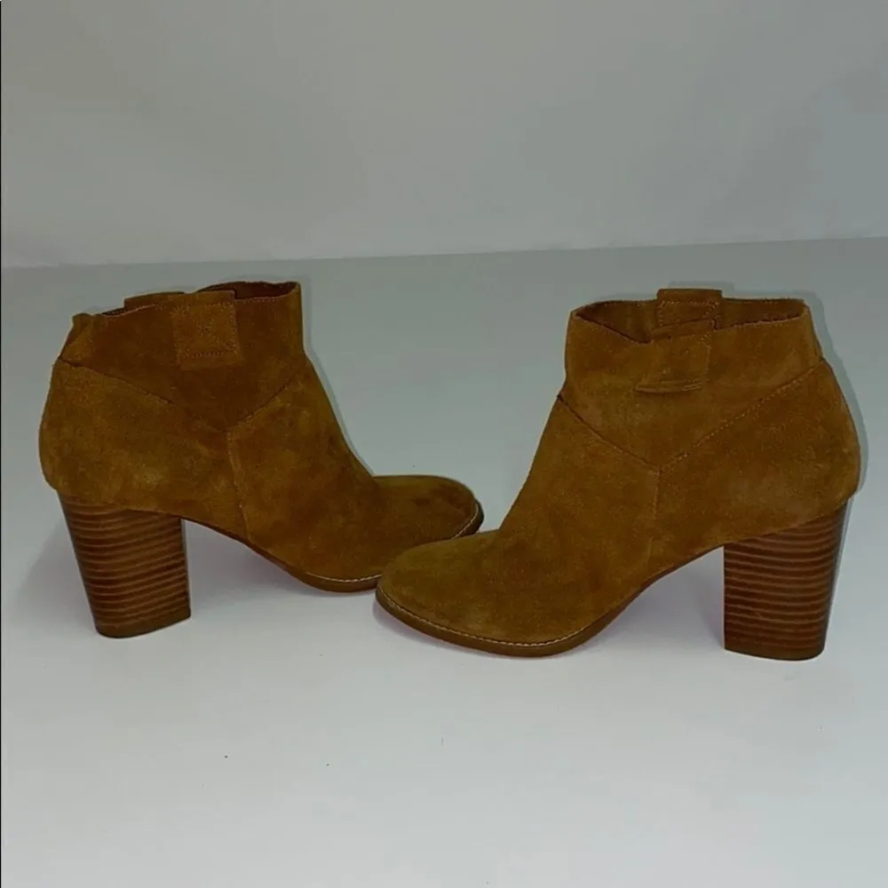 Crown Vintage Raffa Brown suede Tassel Booties A5 Orange Size 8 - Image 5
