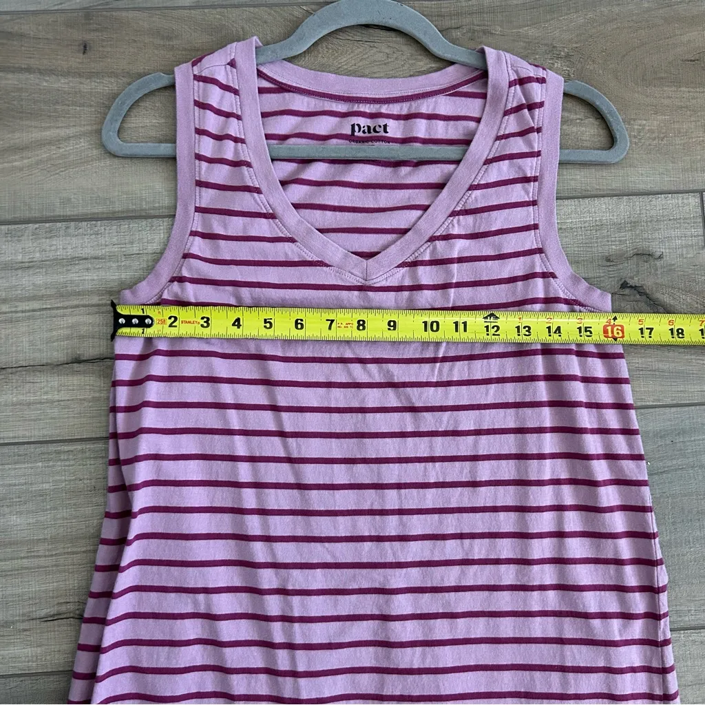 Pact Organic Cotton Soft Spun Pink Stripe A Line Dress S - Image 7