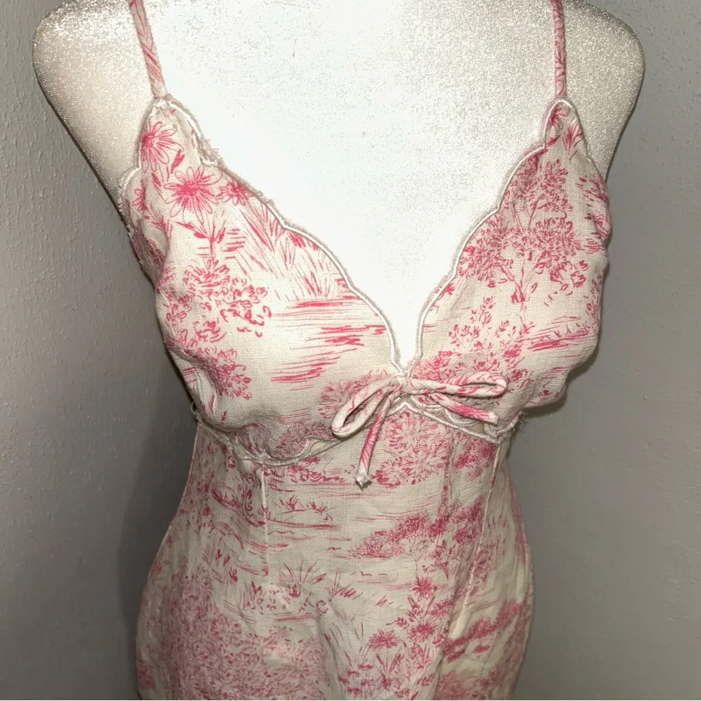 Pink and White Mini Dress - Image 2