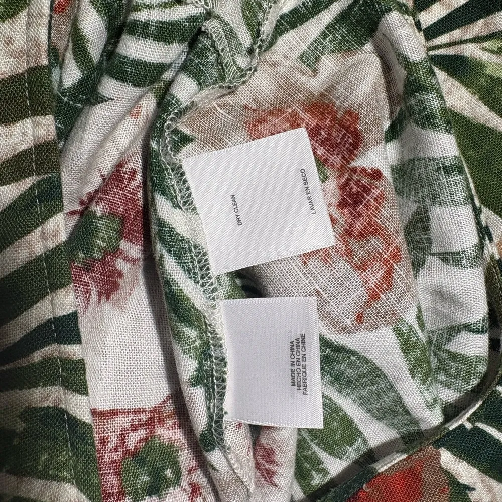 AK Anne Klein Women’s Size 12 Linen Blend Tropical Floral Sleeveless Dress - Image 5