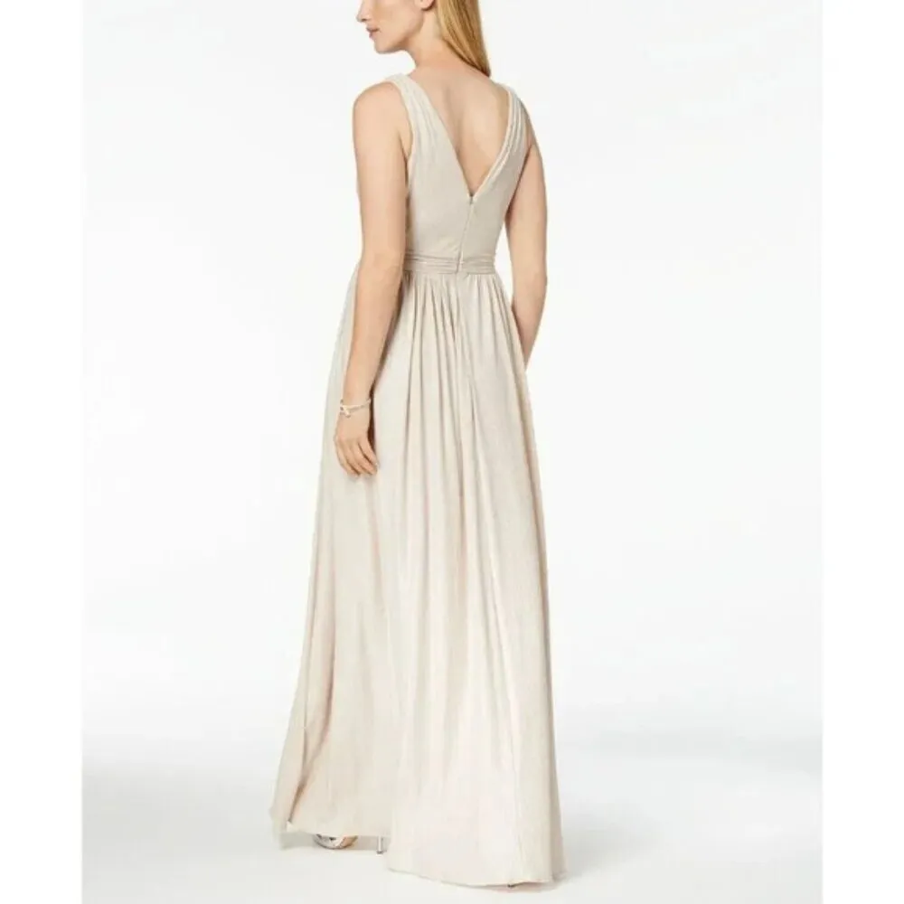 ADRIANNA PAPELL V-Neck Shimmer Gown with Pockets NWT 4 - Image 10