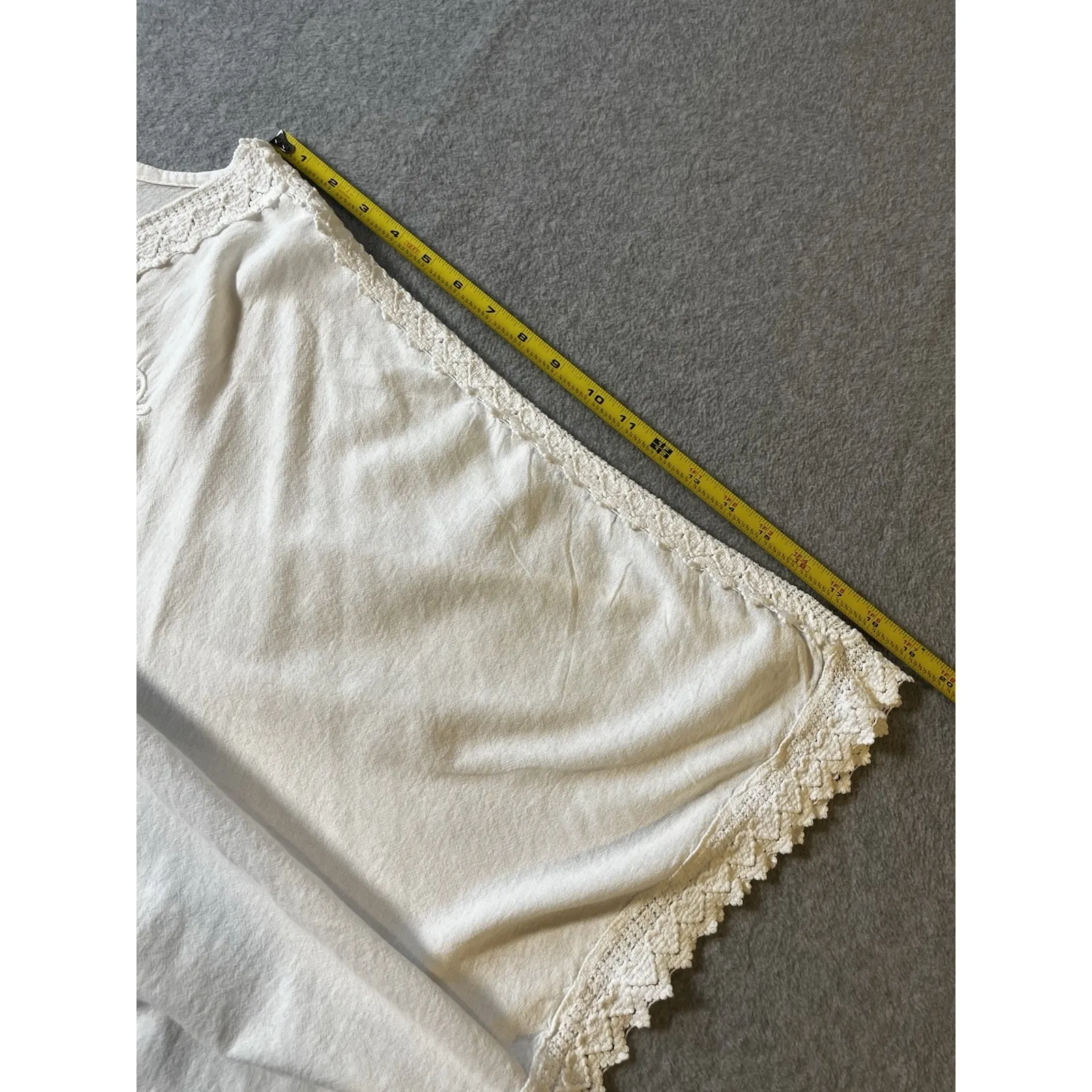 Blanco White Swimsuit Coverup Woman's Medium V Neck Flared Sleeve Beach‎ Cotton - Image 11