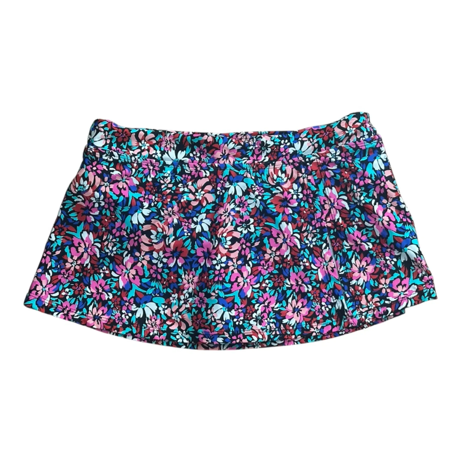 Leilani Kauai Breeze Floral Print Skirtini Swim Bottoms NWT Blue Size 16 - Image 4