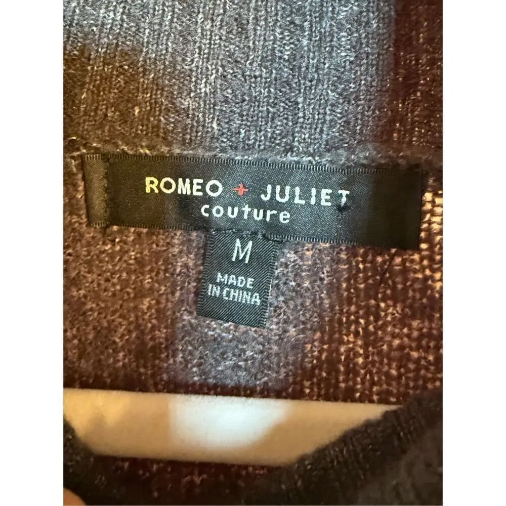 Romeo + Juliet Couture women’s charcoal gray turtleneck chunky knit sz M - Image 4
