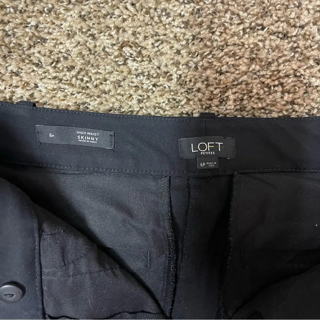 Loft High Waist Black Skinny Dress Pants Size 6 Petite - Image 3