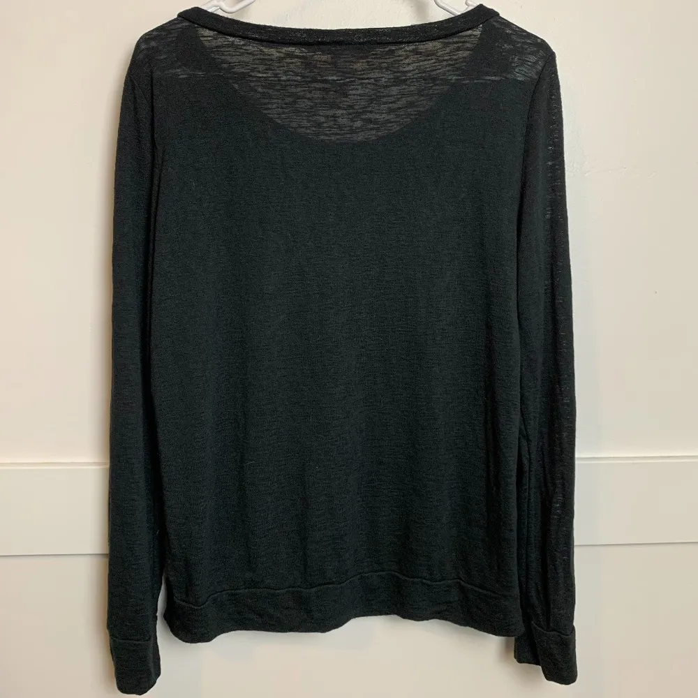 Victoria's Secret Black Sheer Lightweight Scoop Neck Sweater - Image 2