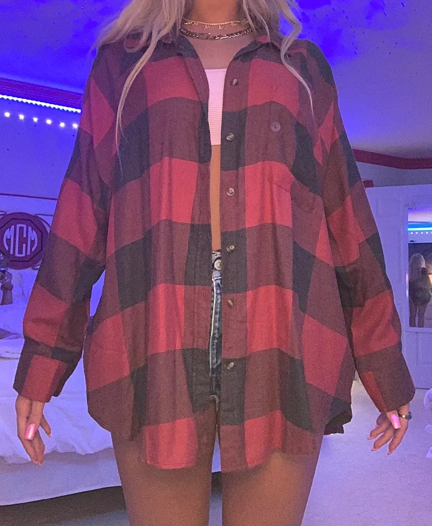 american eagle black & red flannel - Image 2
