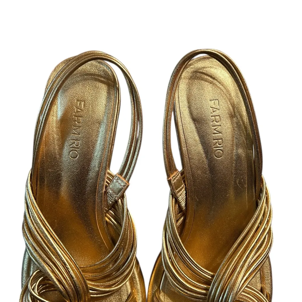 Farm Rio Gold-tone Strappy Sandals(Size 6) - Image 3