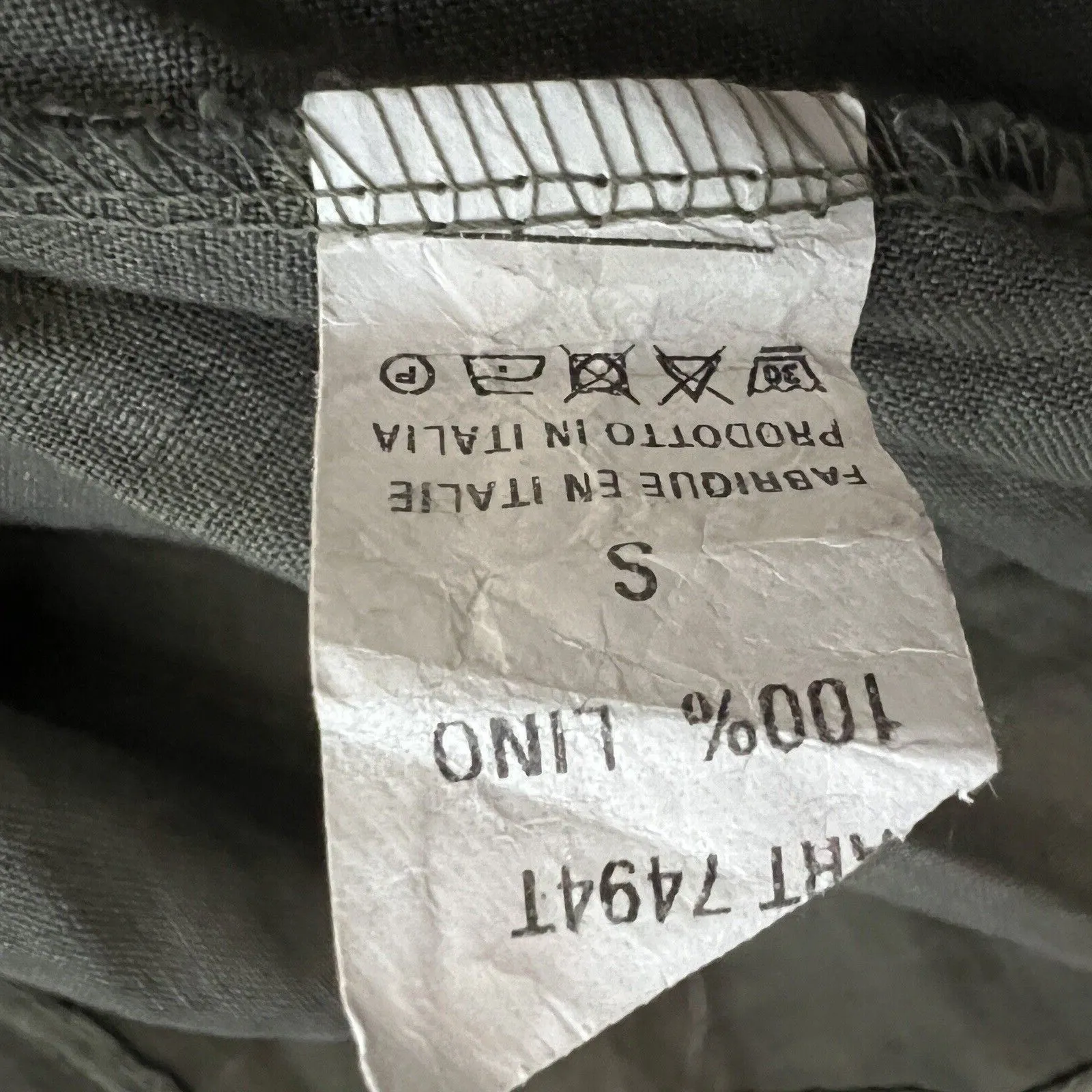 Tempo Paris Shirt Womens Small Green Linen‎ Tunic Top Neutral Basic Lagenlook - Image 7