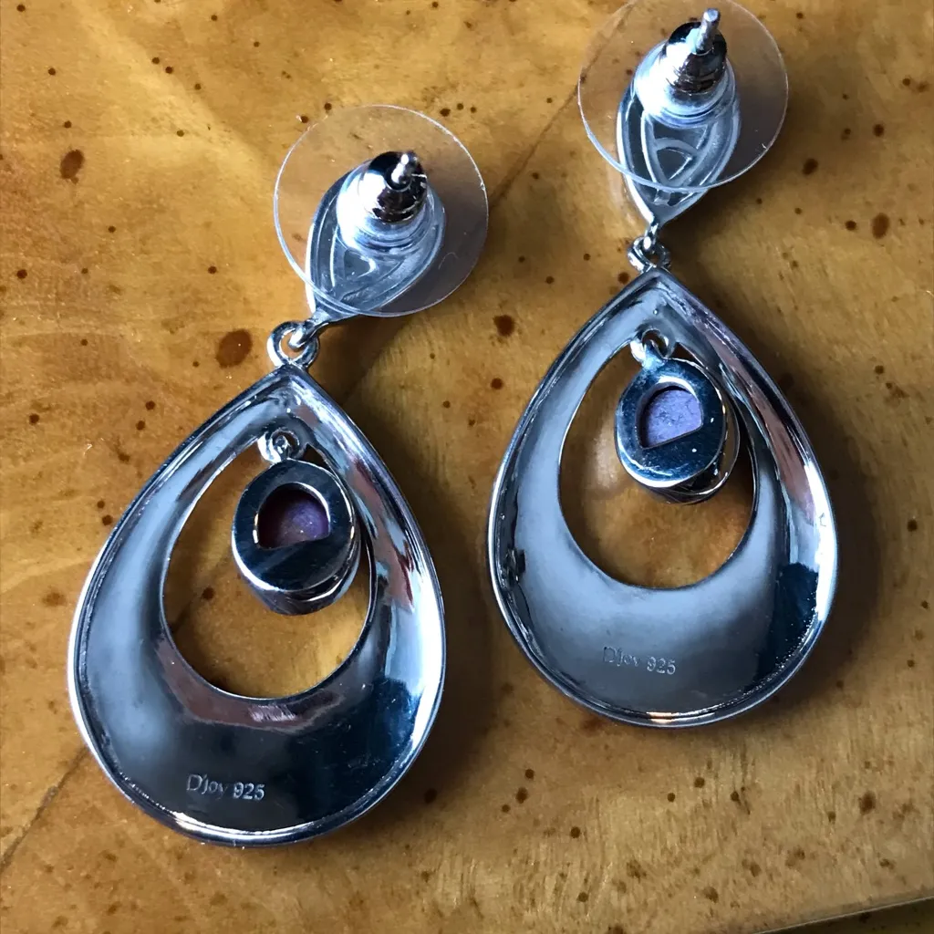 Purple Star Ruby Sterling Silver Earrings - Image 4