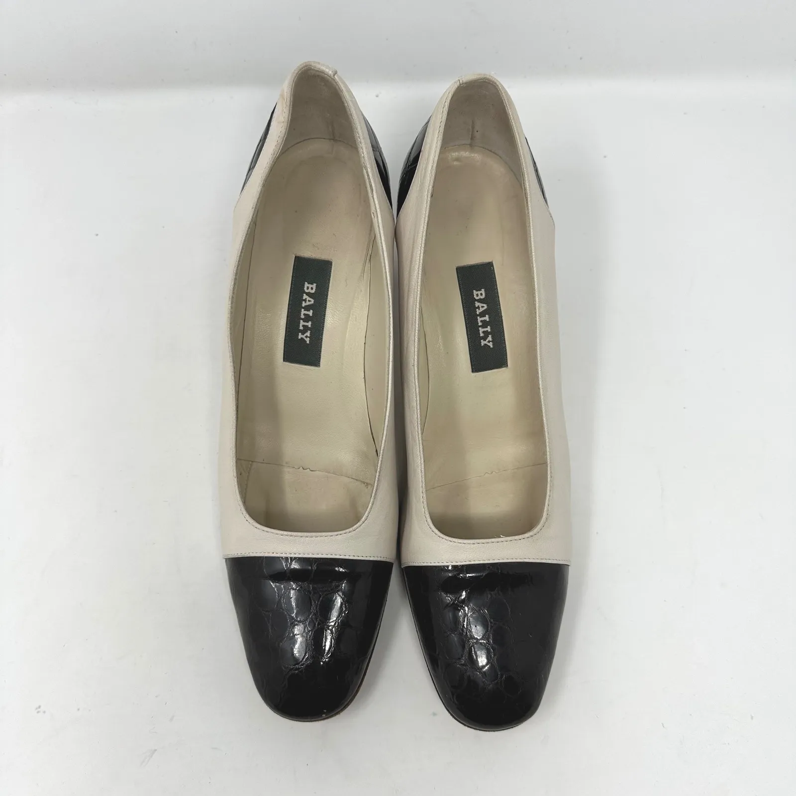 Bally Mariner Cap Toe Leather Pumps Brown‎ Cream Size 7 Brown - Image 3