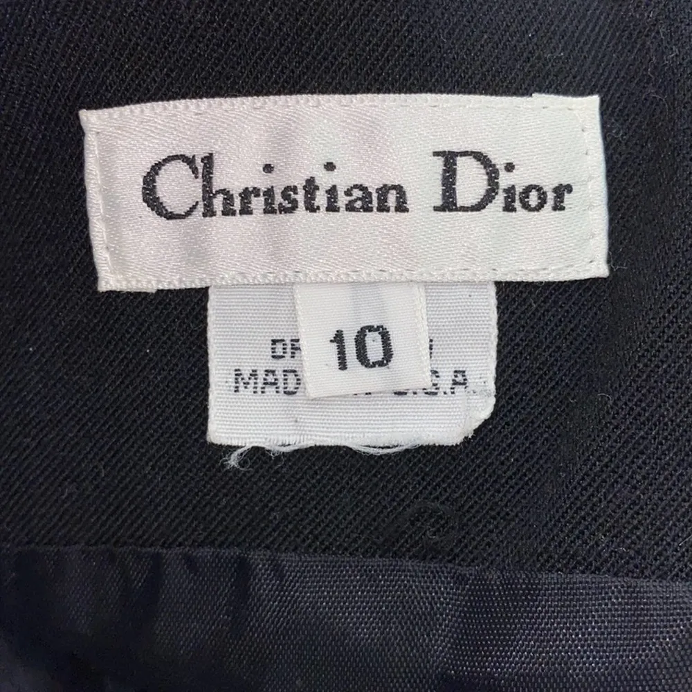 Christian Dior Black Midi Pleated Skirt w/ Pockets EUC Sz 10 Vintage Designer - Image 7