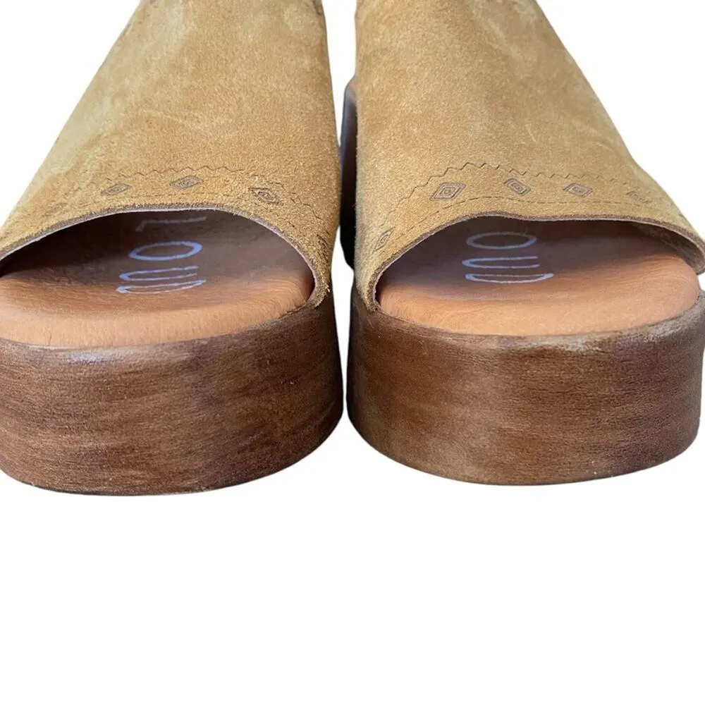 Musse & Cloud Brown Suede Boho Mules Slide size 40 US 10 - Image 4