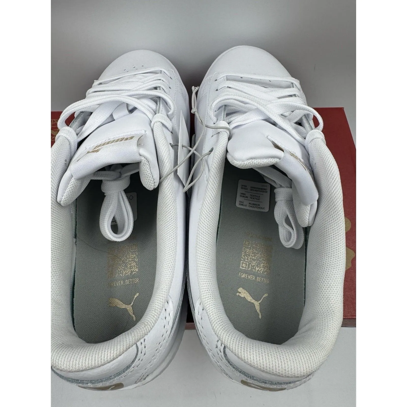 PUMA Court Sneaker, White, Women's Casual Low Top Leather Shoes Size 8 NEW - Image 7