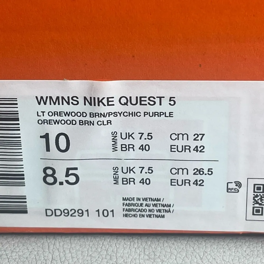 Nike Quest 5 Ivory Purple Athletic Running Shoes Women's Size 11 NEW - Image 10