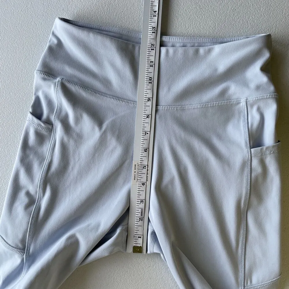 X By Gottex Women's High Rise Active Workout Legging Size M Pockets Light Blue - Image 7
