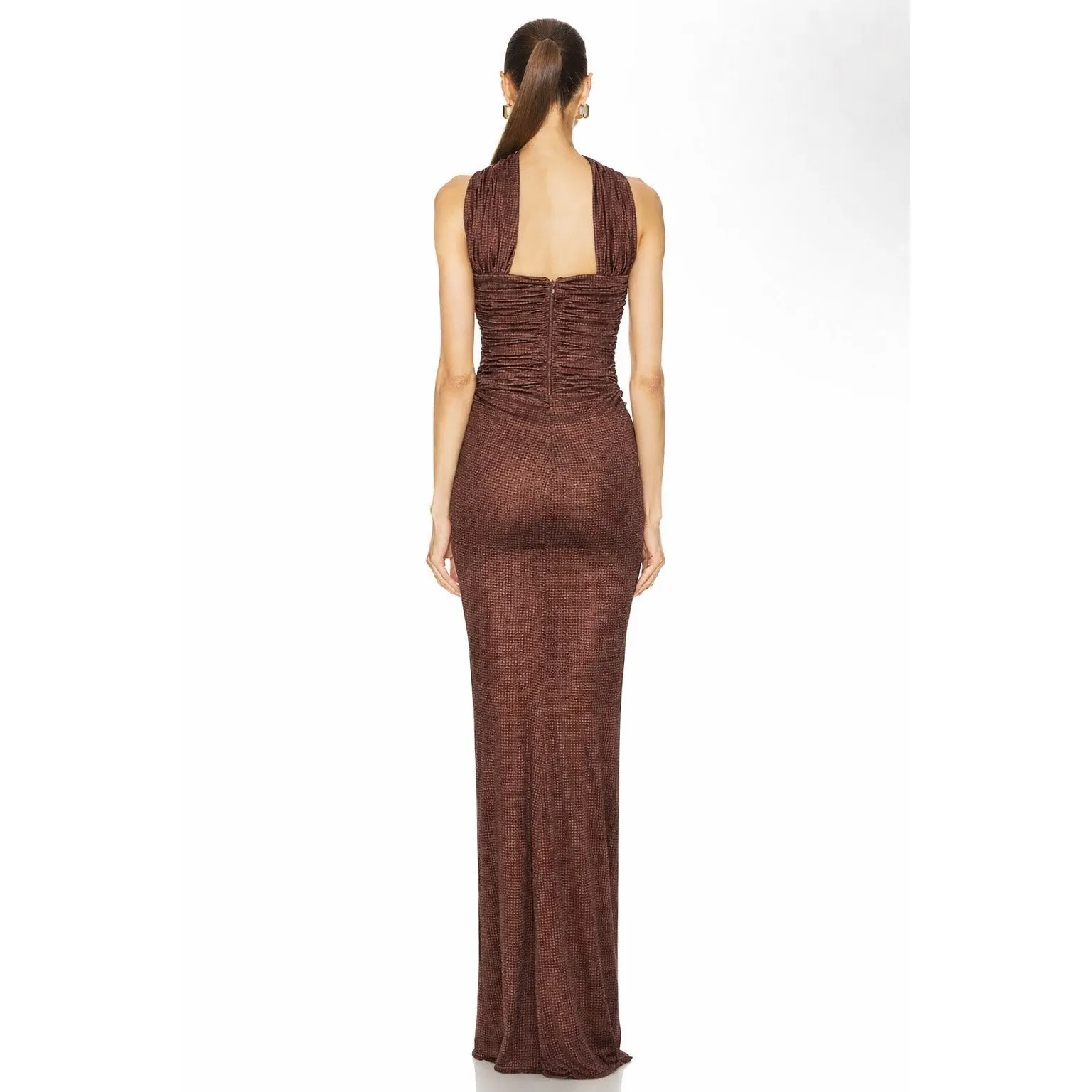 The New Arrivals Ilkyaz Ozel Samsara Elegant Chocolate Negroni Dress $1380 NWT 4 Brown - Image 2