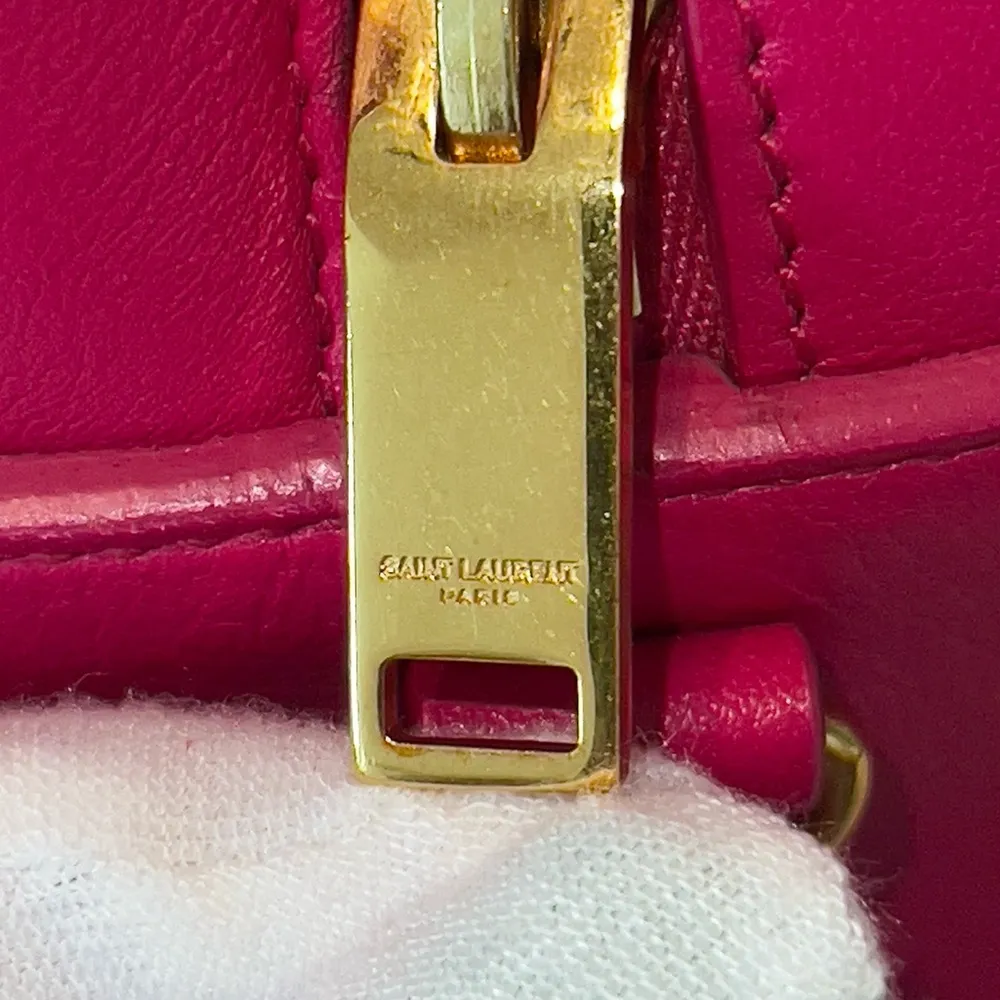 Saint Laurent Pink Satchel Bag with Gold Hardware - Image 9