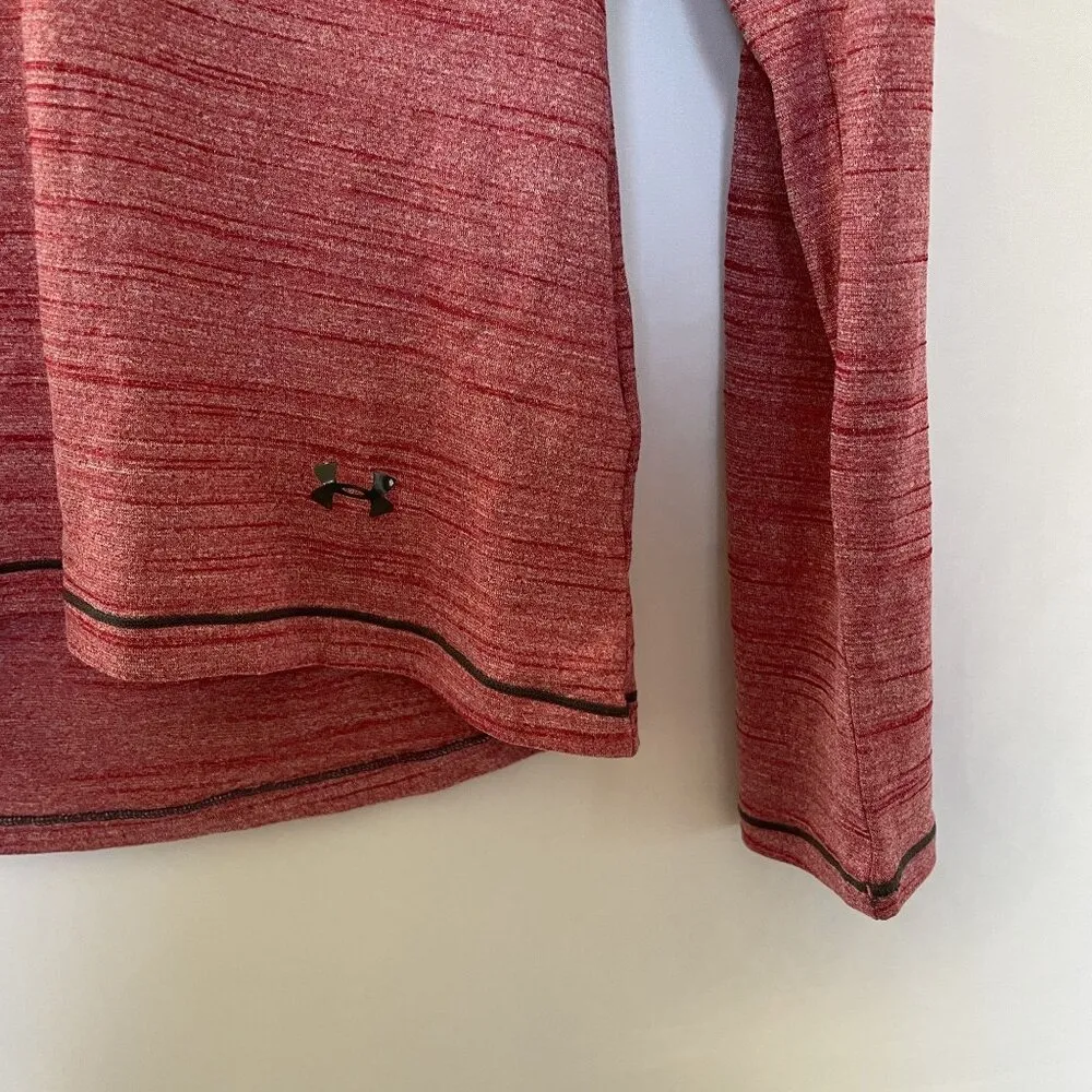 Under Armour fitted coldgear 3/4 zip orange red Iowa State merch women's size S - Image 3