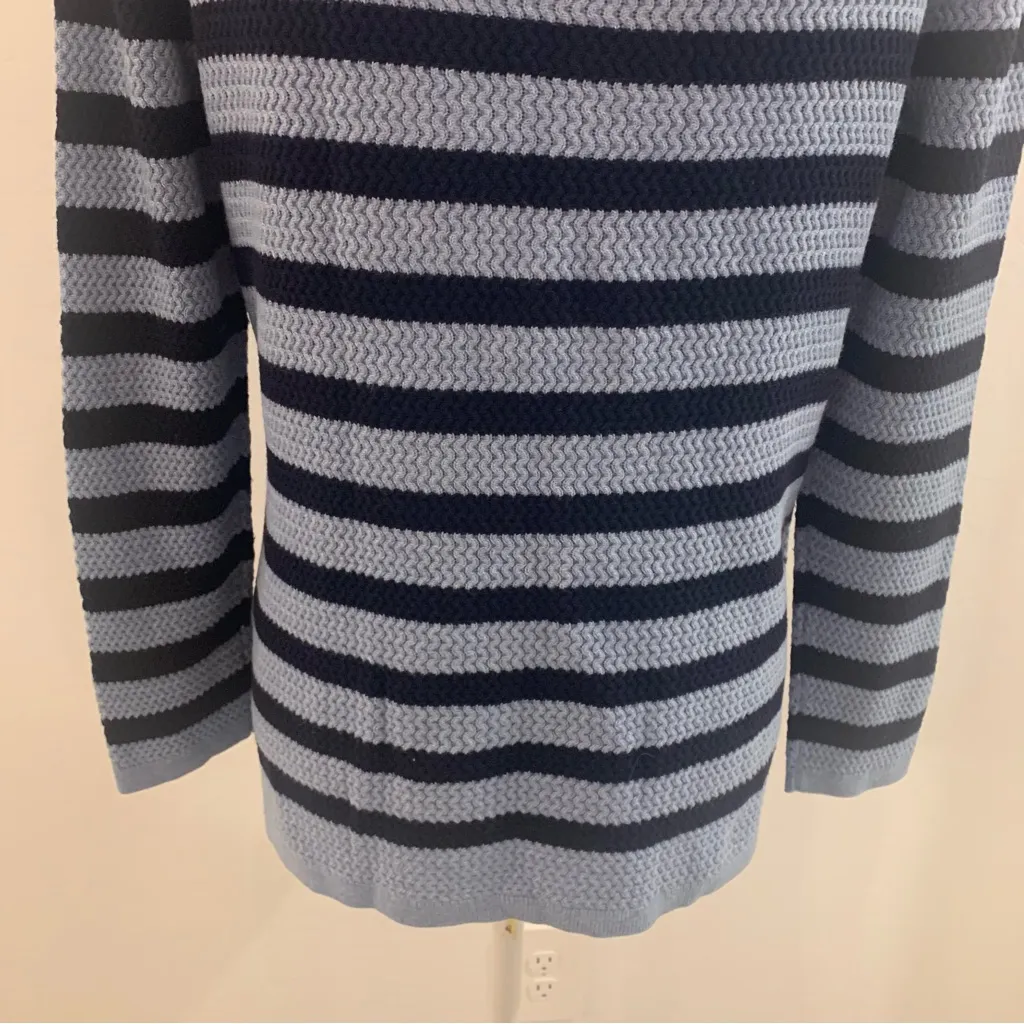 Talbots Petite Stripe Boat Neck Button Accent Sweater Size LP - Image 11