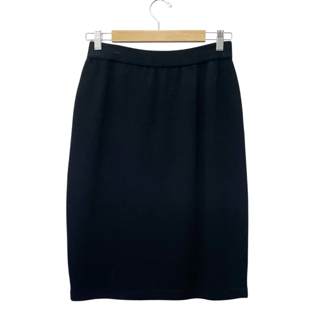 St. John Basics Santana Knit 2 Pc Set Black Top Sz S & Skirt Sz 6 Classic USA - Image 10