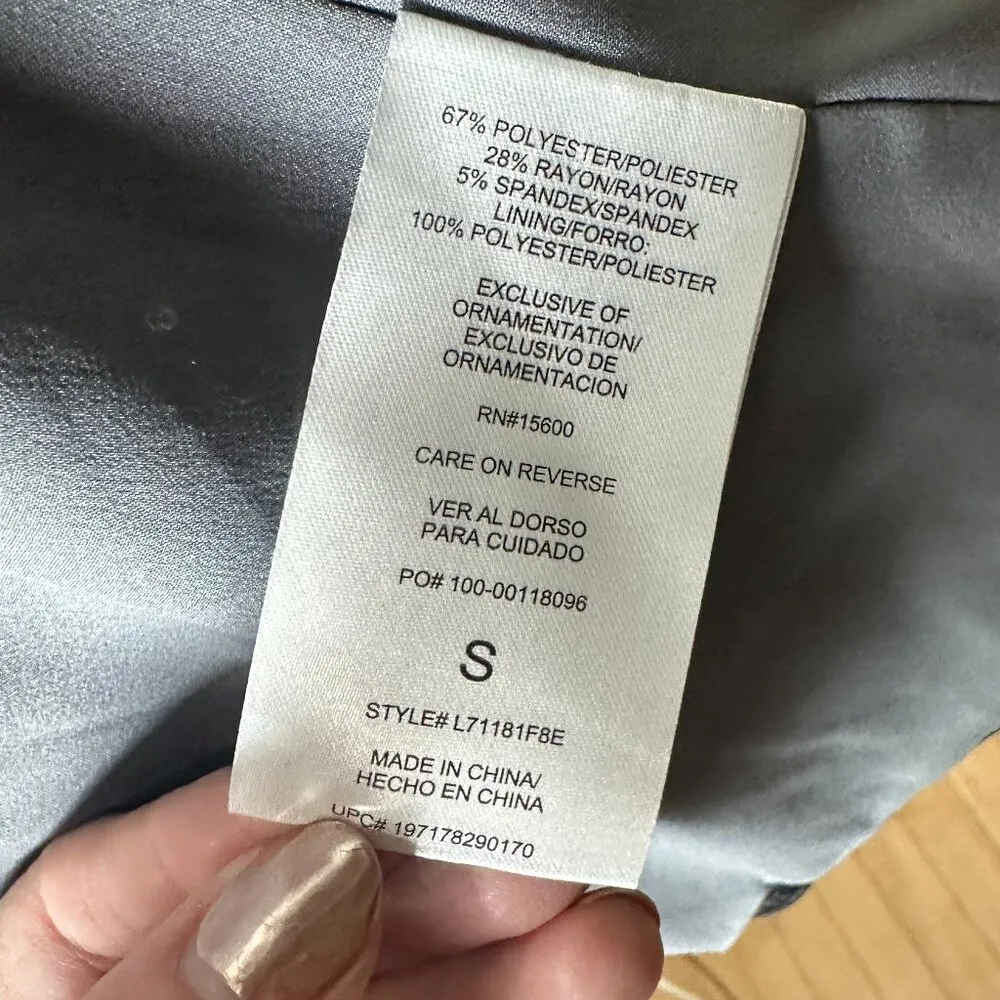 NORDSTROM Wit & Wisdom Plaid Grey Blue One Button Blazer Jacket Size Small - Image 10