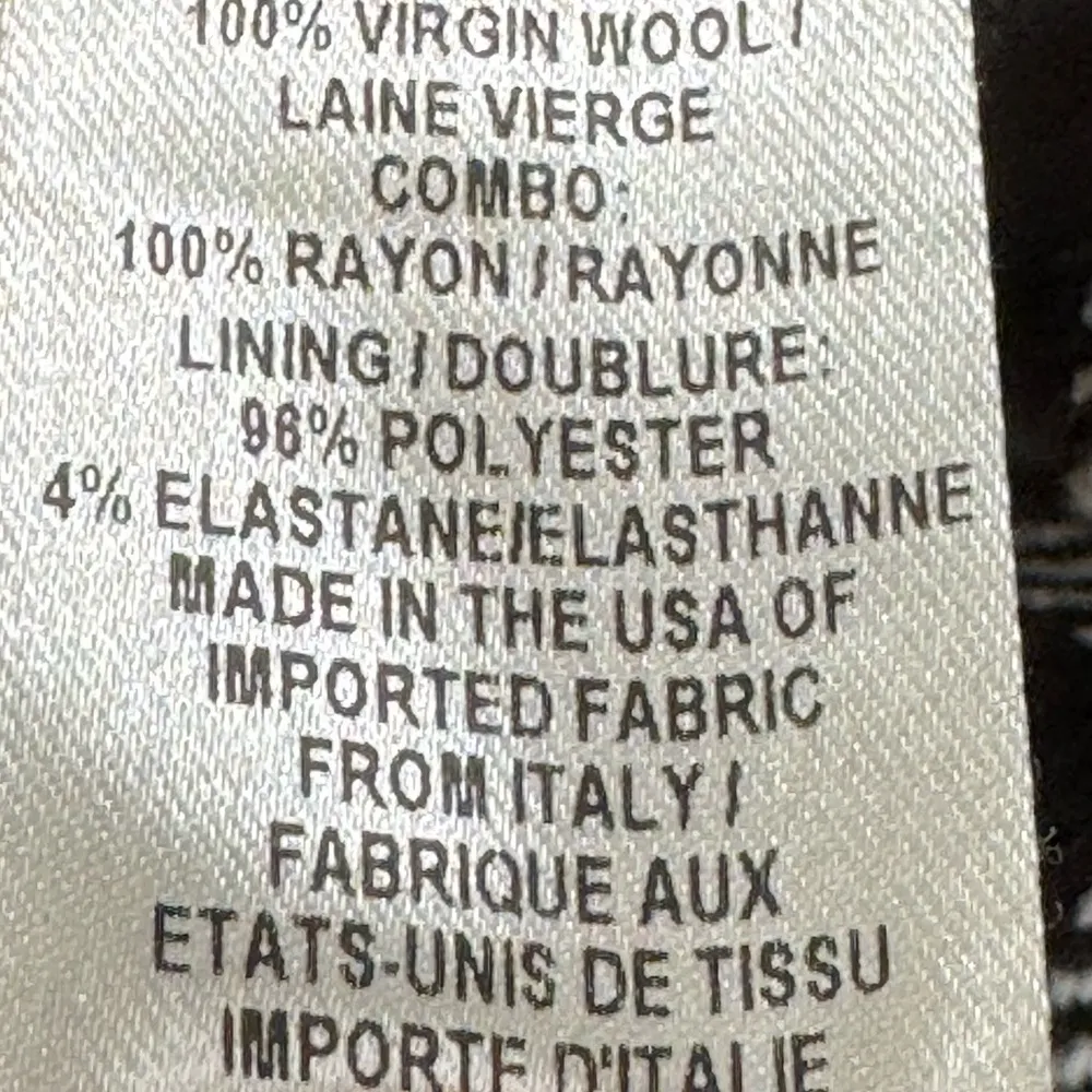 Milly Black and White Plaid Wool Zip Up Bomber Jacket - Image 11