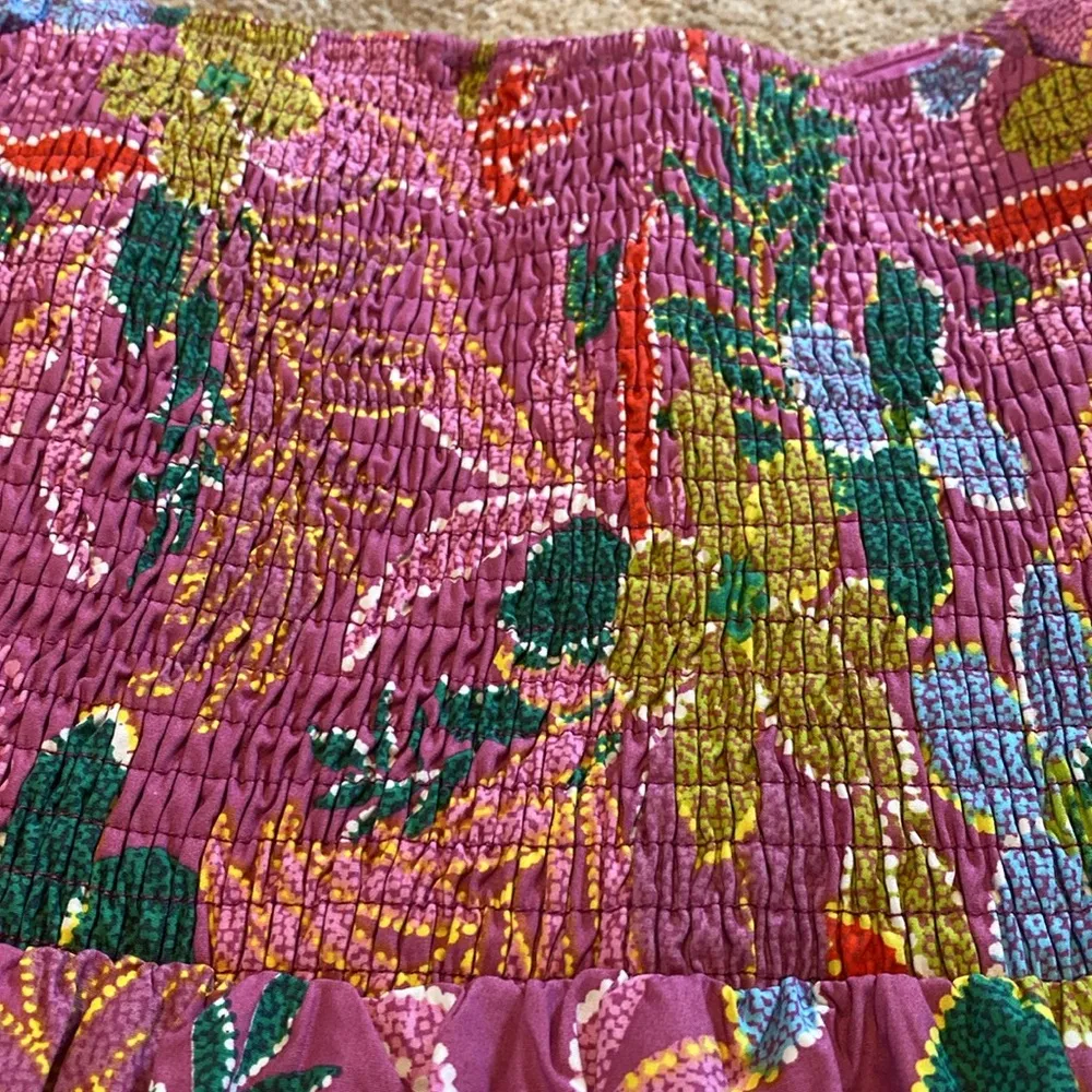 NWT Listicle Floral Puff Sleeve Tiered Smocked Maxi Poplin Cotton Dress LARGE - Image 16