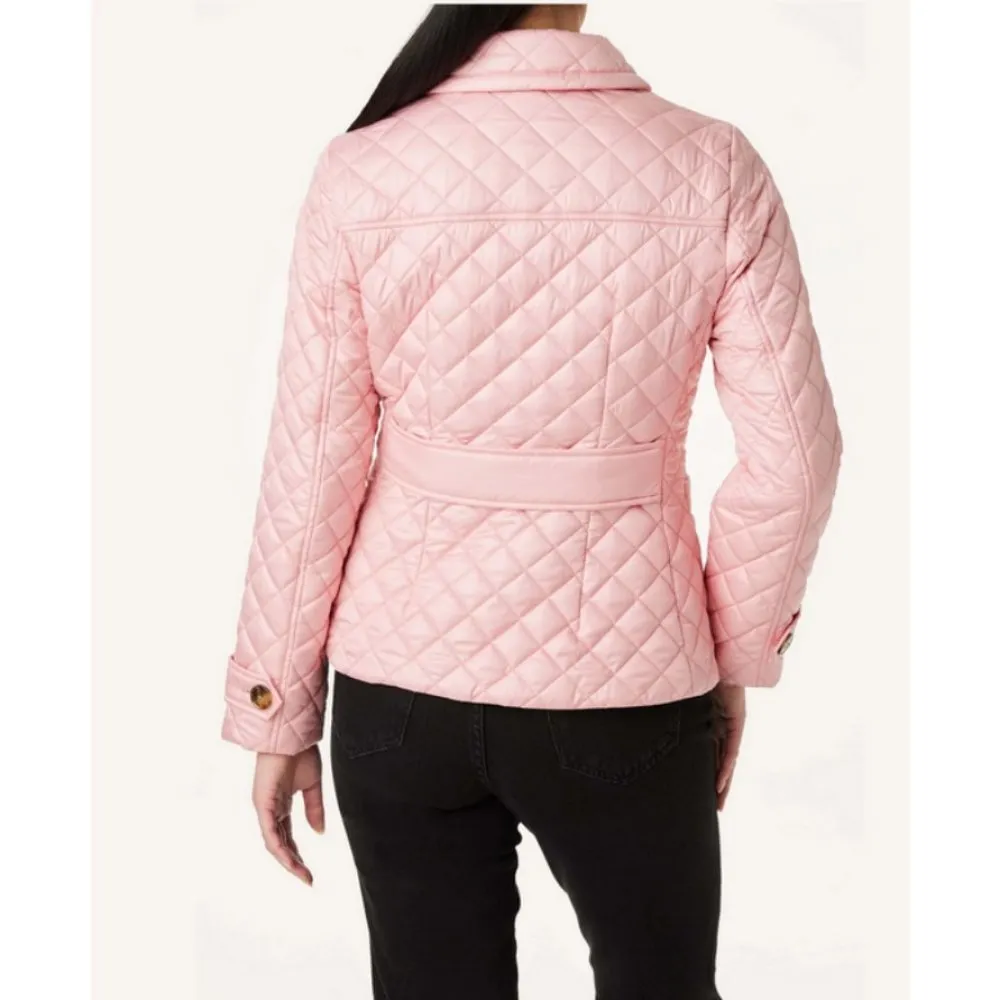 💕KATE SPADE💕 Button Down Diamond Quilted Coat ~ Medium Pink XL NWT - Image 5