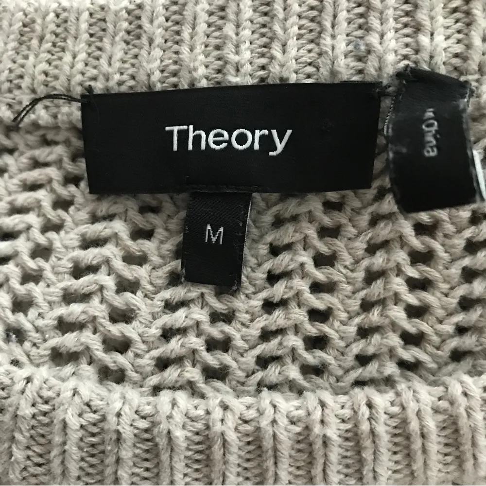 Theory Open Knit Po Arshan Sweater Oatmeal Melange Medium - Image 6