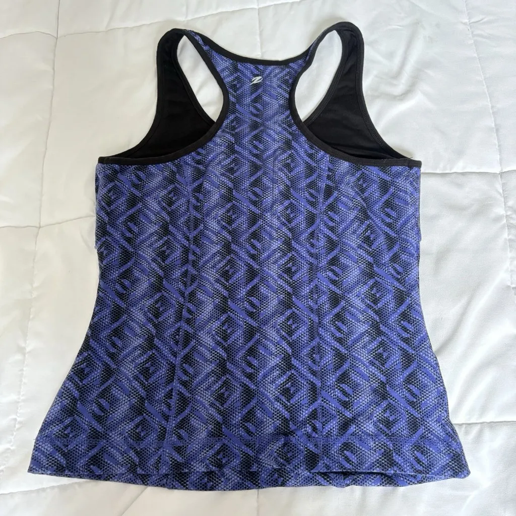 Energy Zone Slimming Tank Womens XL Athletic Top Black Purple Bra Yoga Tennis - Image 5