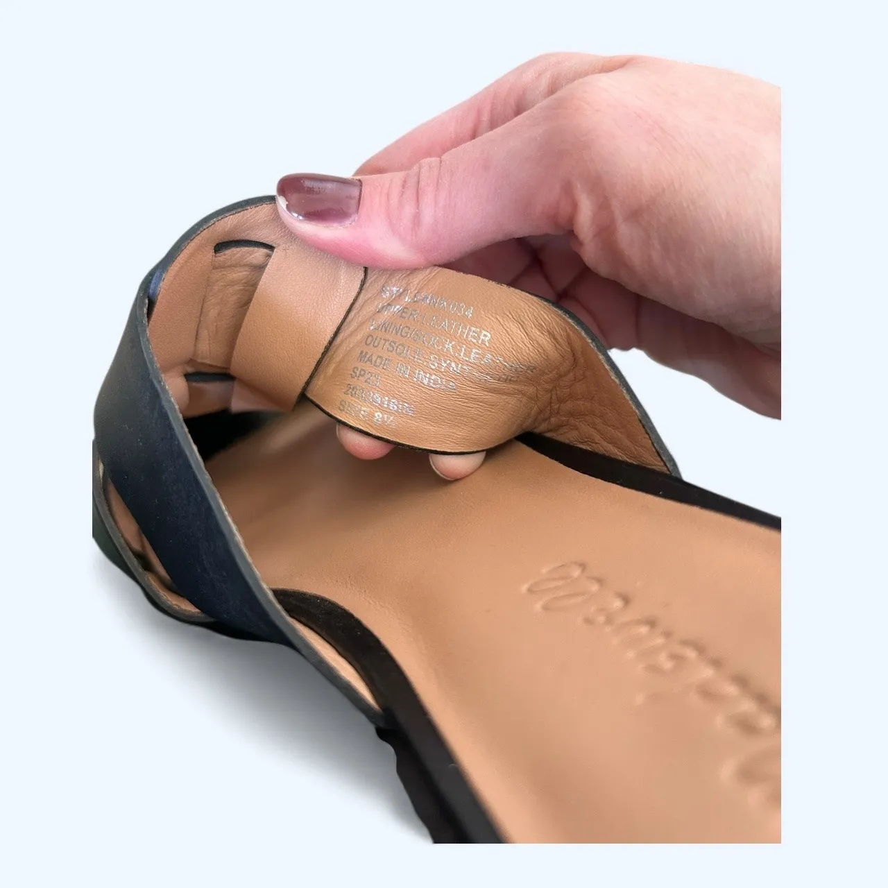 Madewell The Dixson Fisherman Mule Shoes Casual True Black Leather Women’s 8.5 - Image 10