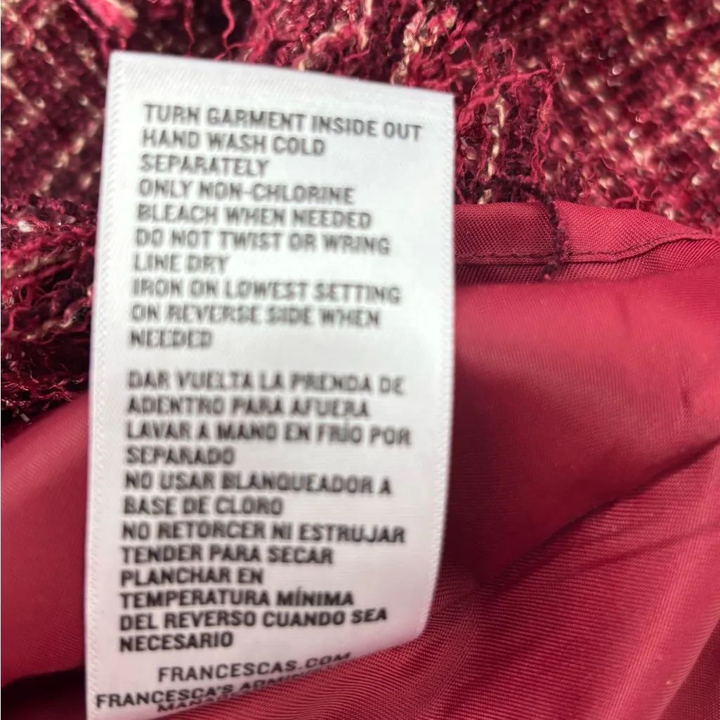 Mi ami XS Tweed Preppy Pink Red Mini Dress Londoner Look - Image 8