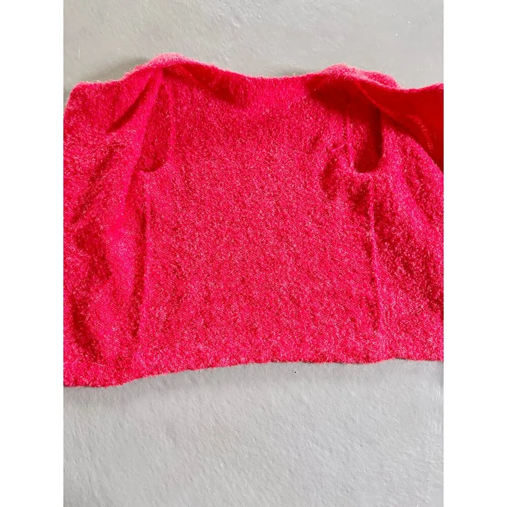 Y2K Cherry Red Fuzzy Knit 3 Piece Set Holiday Party Perfect Size S/M - Image 8