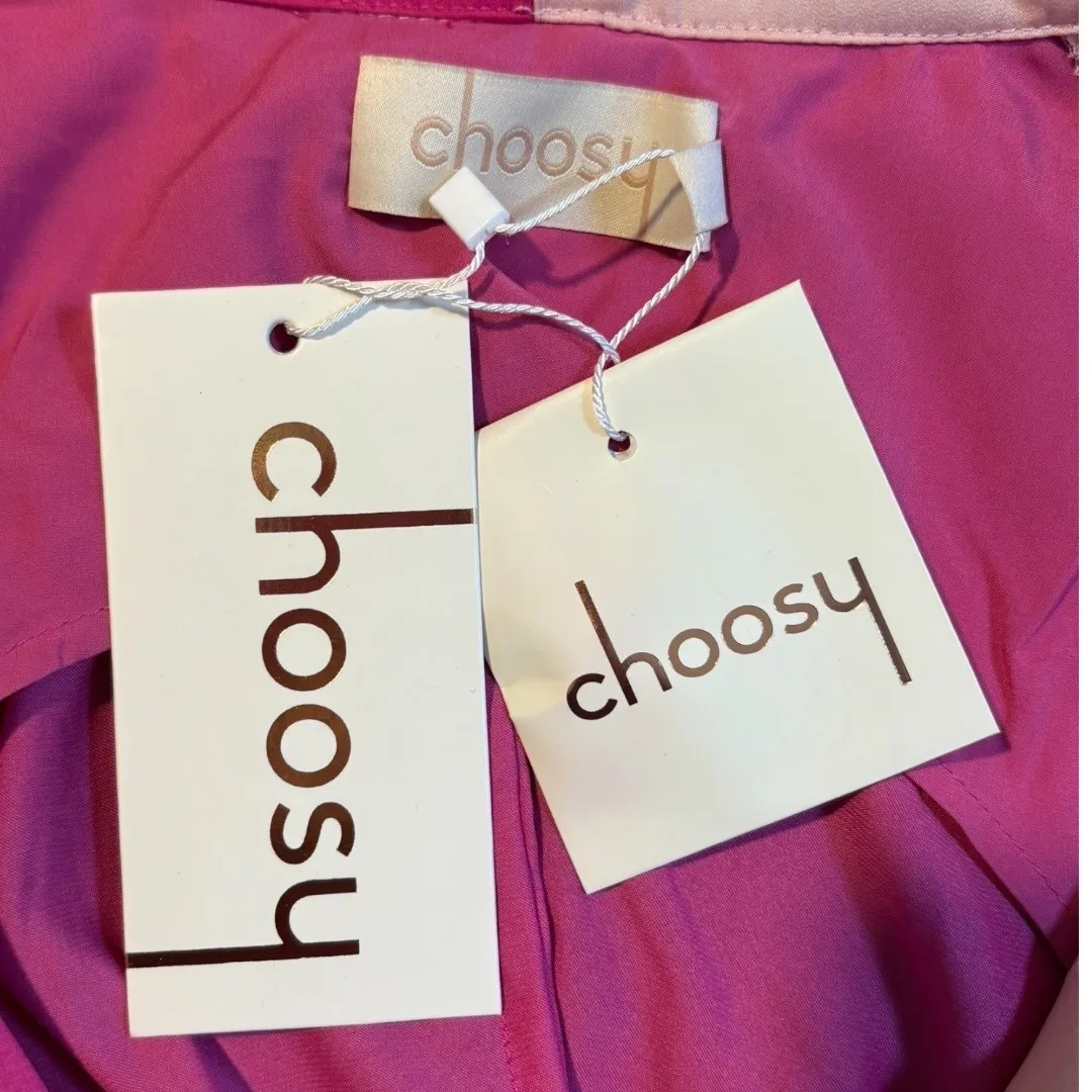 Choosy‎ In The Mood Pink Fuchsia Colorblock Twist Front 2 Toned Dress Size 2 NWT - Image 10