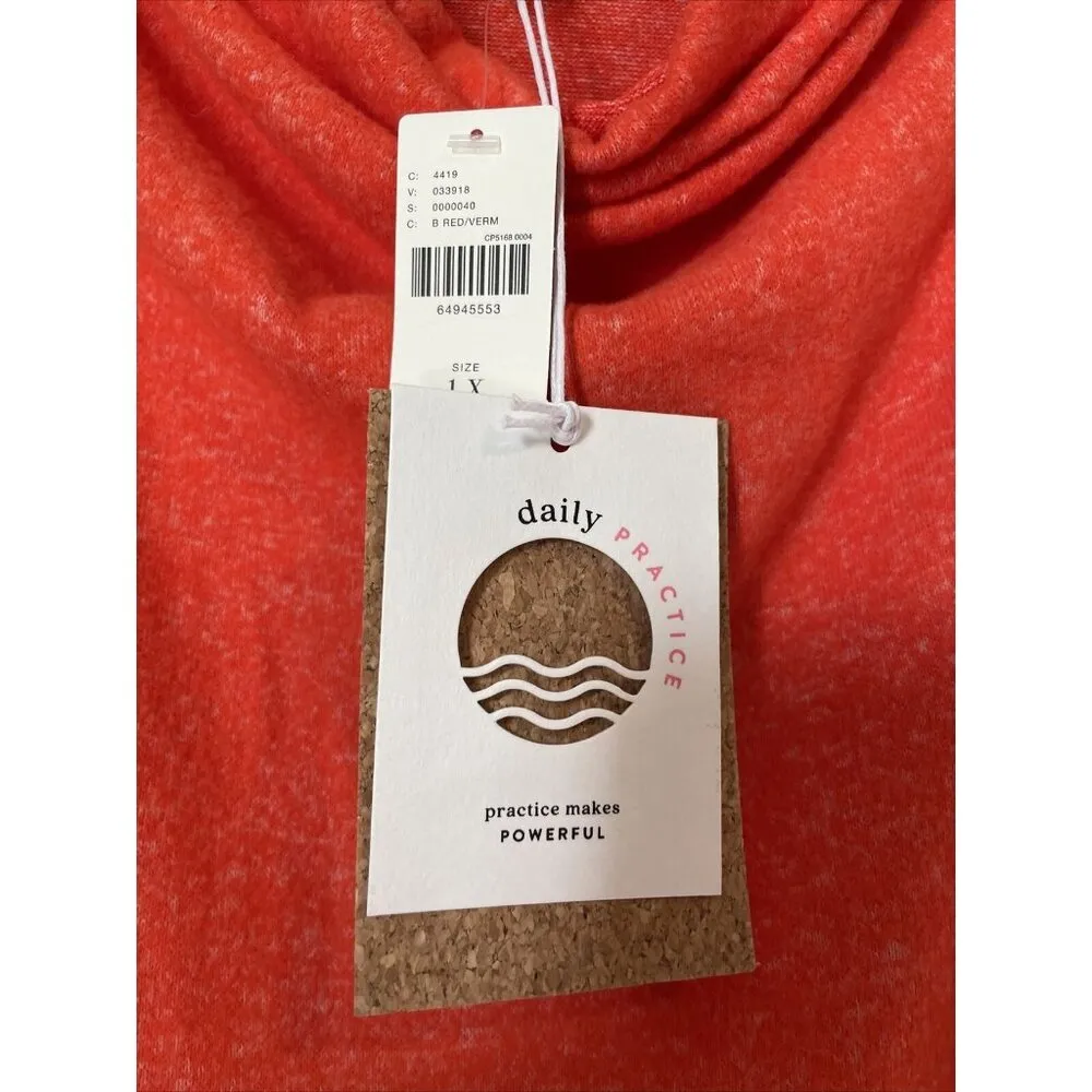 Daily Practice Anthropologie Dress Orange Lightweight Sweater Dress Cowl ‎ 1X - Image 4