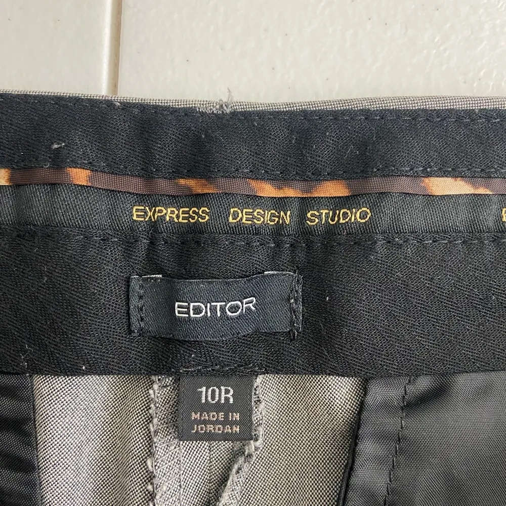 EUC Express Design Studio women’s solid gray editor wide leg stretch dress pants - Image 5