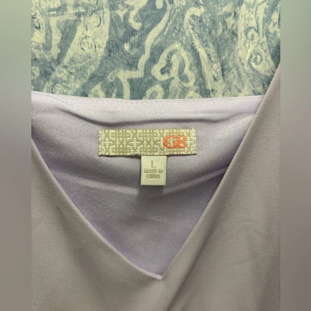 Mini Dress Sleeveless V neck Fit & Flare Gianni Bini FAN FAVS Lavender Large - Image 5