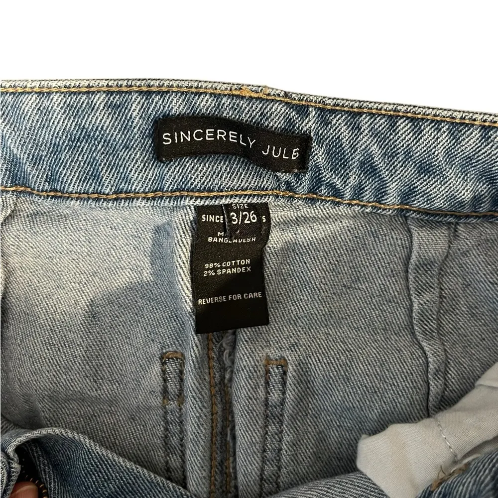 Sincerely Jules Cargo Mid Rise Light/Medium Wash Jeans Sz 3/26 - Image 7