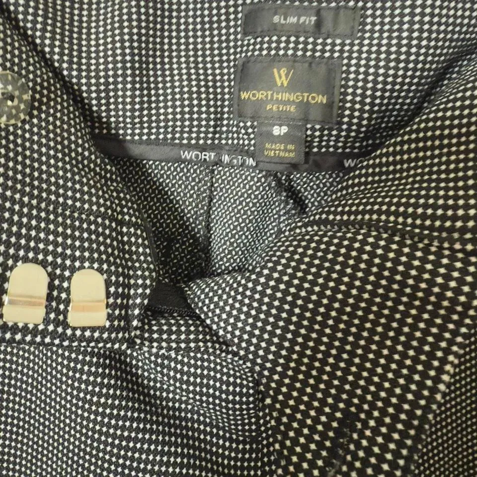 Worthington - Slim Fit Pants - Women's 8P - Black/White - Workwear Career - Image 3