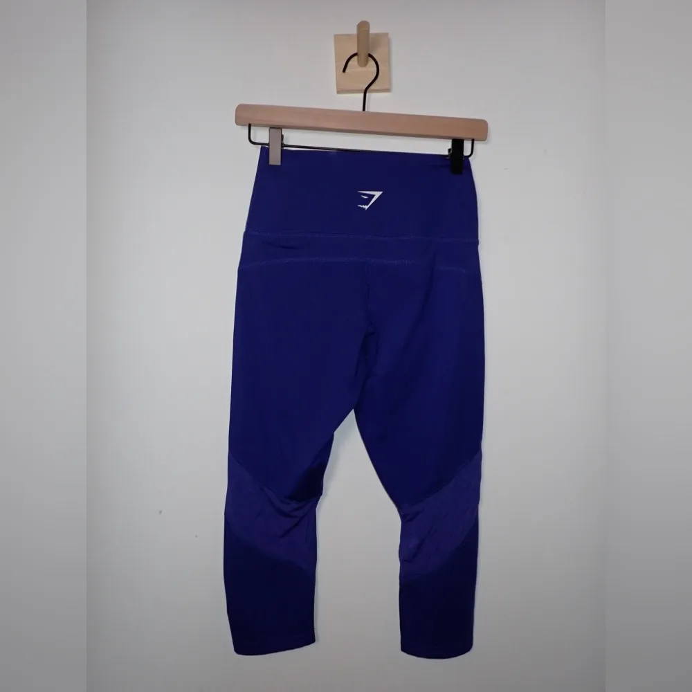 Gymshark Royal Blue Leggings Mesh Detail Cropped - Image 2