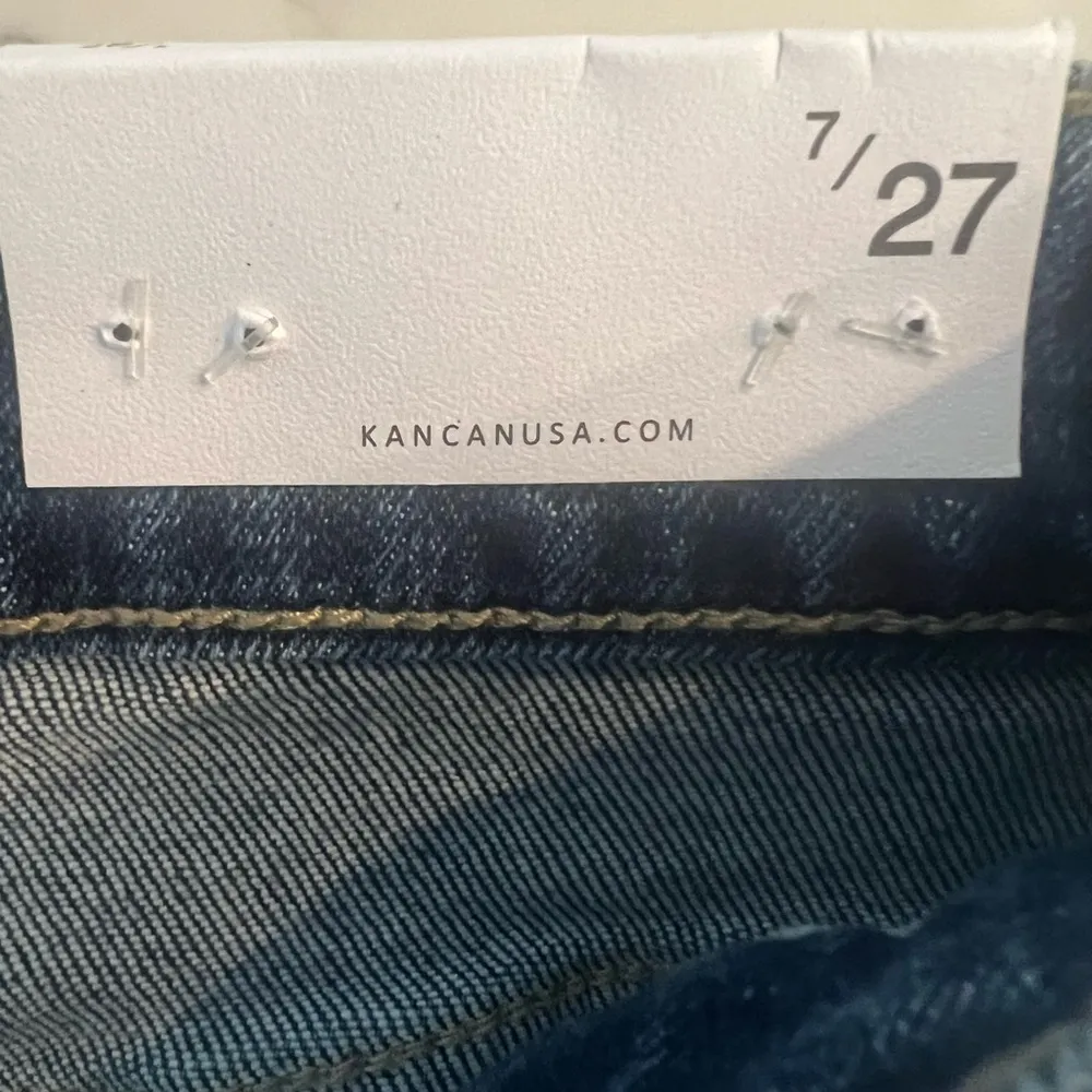 New KanCan Signature Norrine High Rise Slim Straight Dark Wash Jeans 7/27 $68 Blue - Image 9