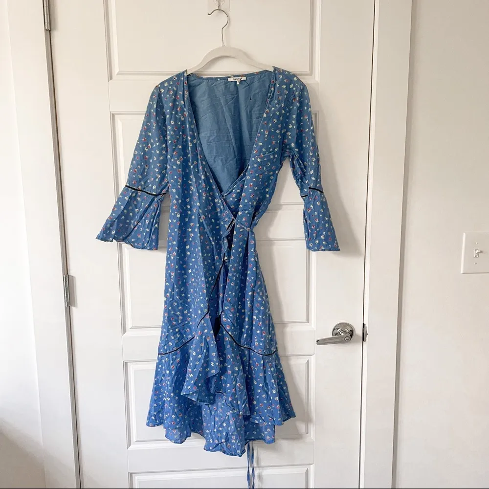 GANNI Beacon Marina Wrap Dress - Image 92