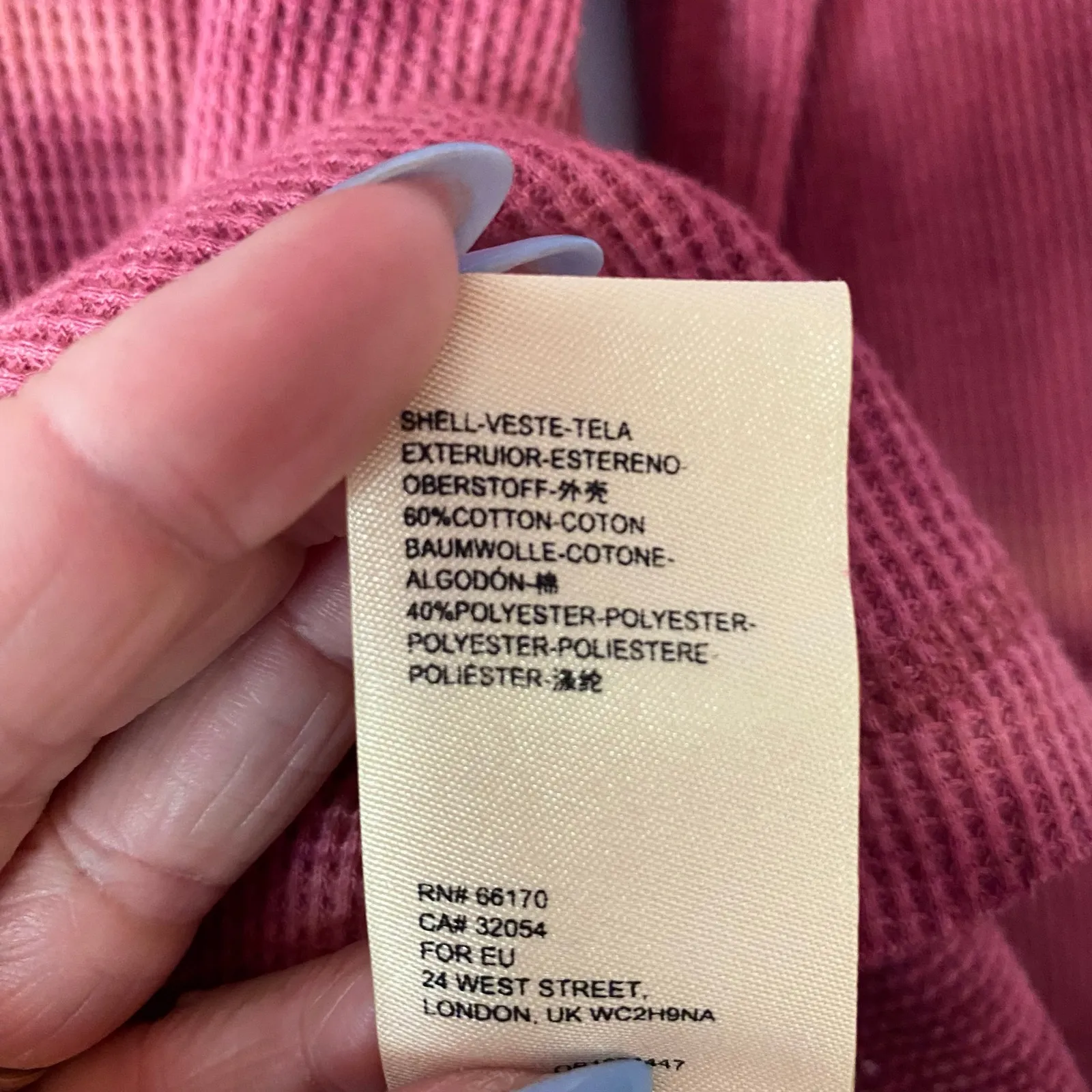 Maeve Anthropologie Pink Tie Dye Cowlneck Thermal Shirt Waffle Women's size XS - Image 9